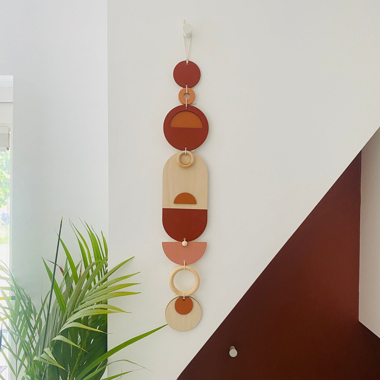 Bauhaus Wall Art – Geometric Warm Wood Décor