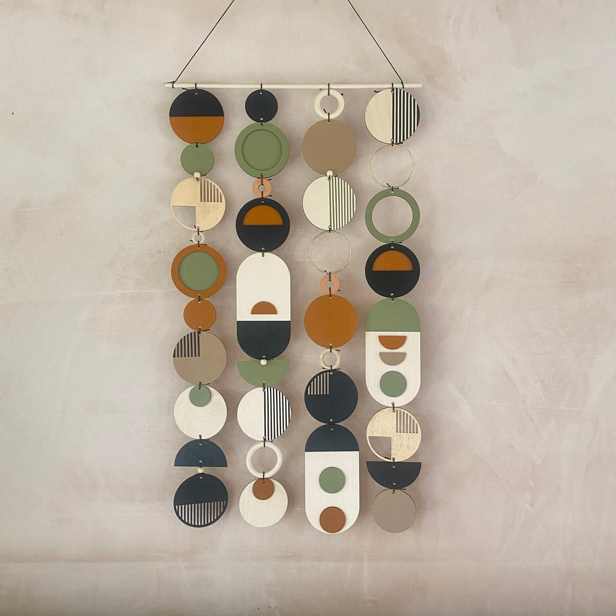 Slim Geometric Wall Art | Modern Centre Piece Wood Tapestry