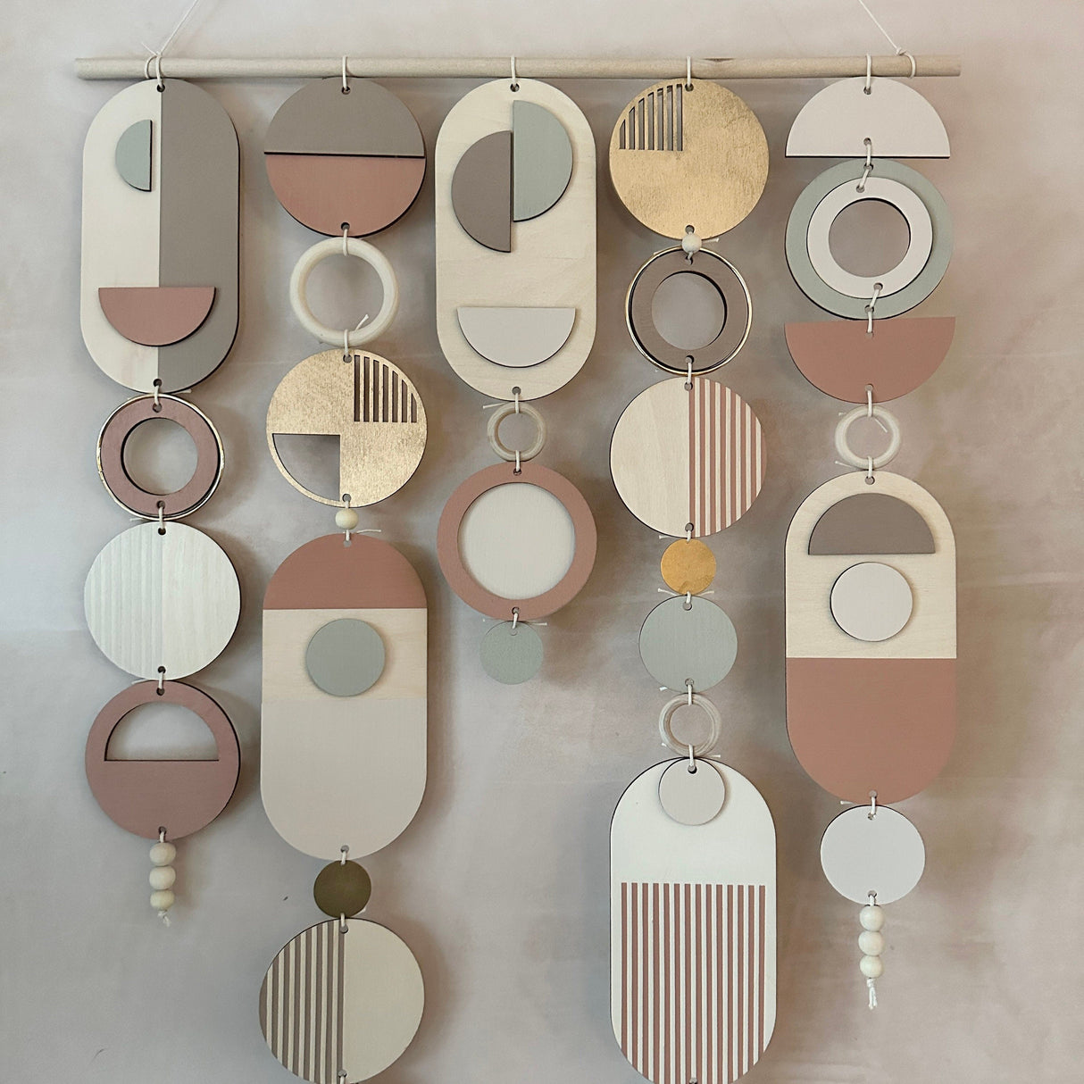 Modern Wall Art with Gold Hoop & Blush Pink Accents