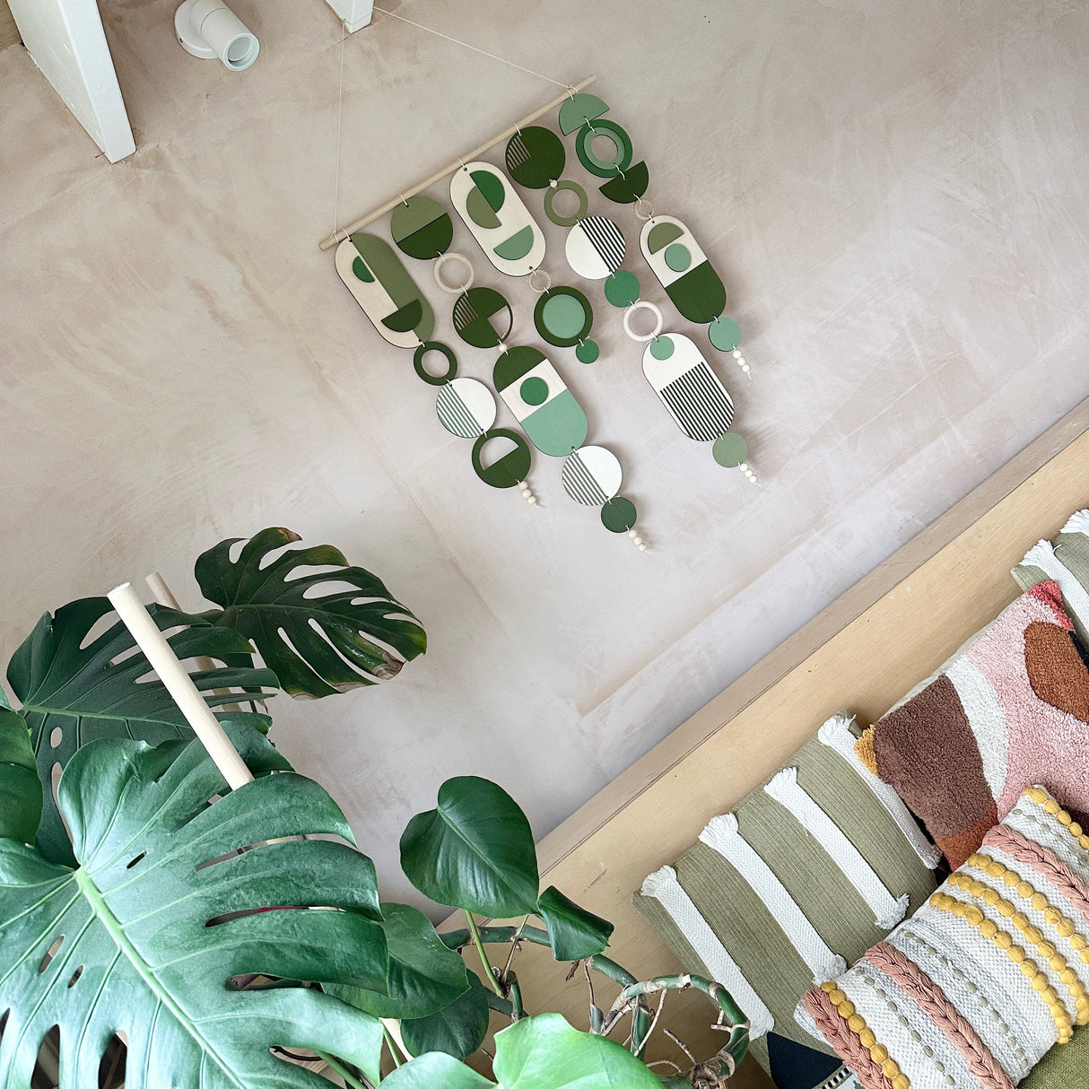 Green Geometric Wall Art | Boho Centrepiece Tapestry Decor