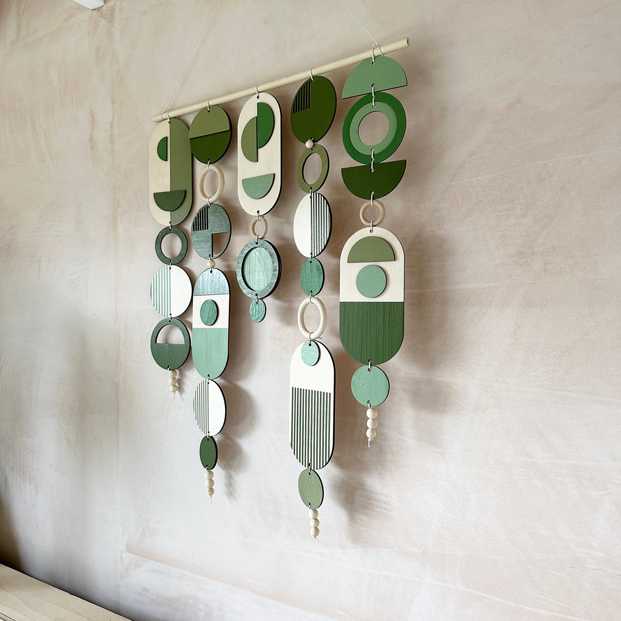 Green Geometric Wall Art | Boho Centrepiece Tapestry Decor