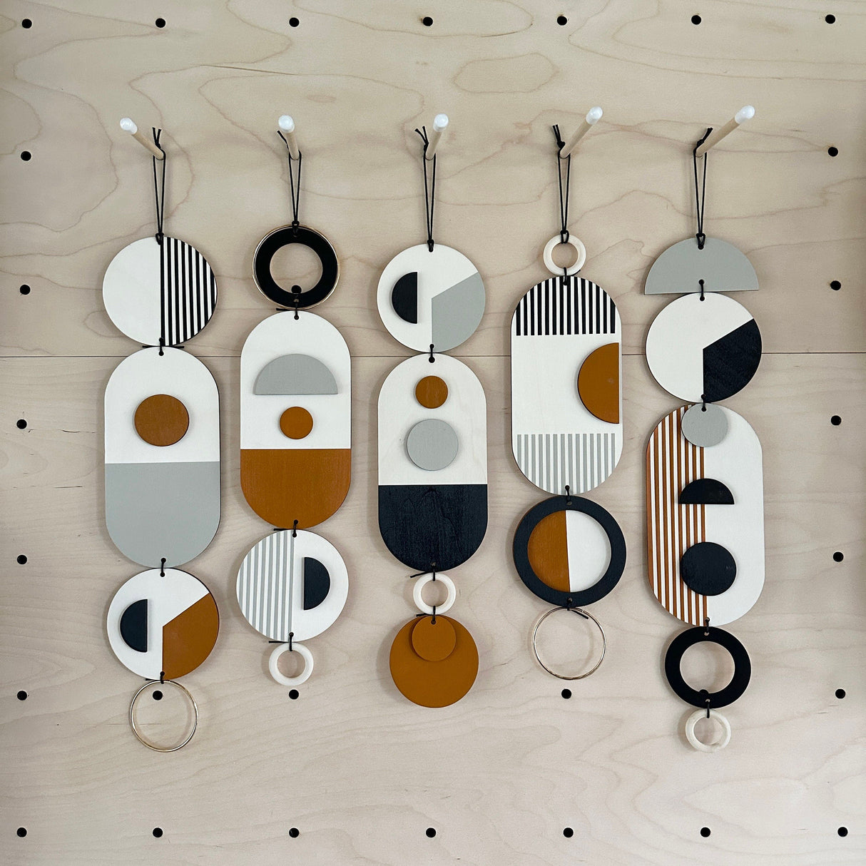 Medium Slim Geometric Wooden Wall Hanging