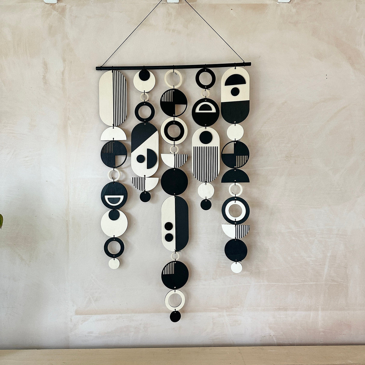 Handmade Monochrome Wooden Wall Art | Home Decor Tapestry