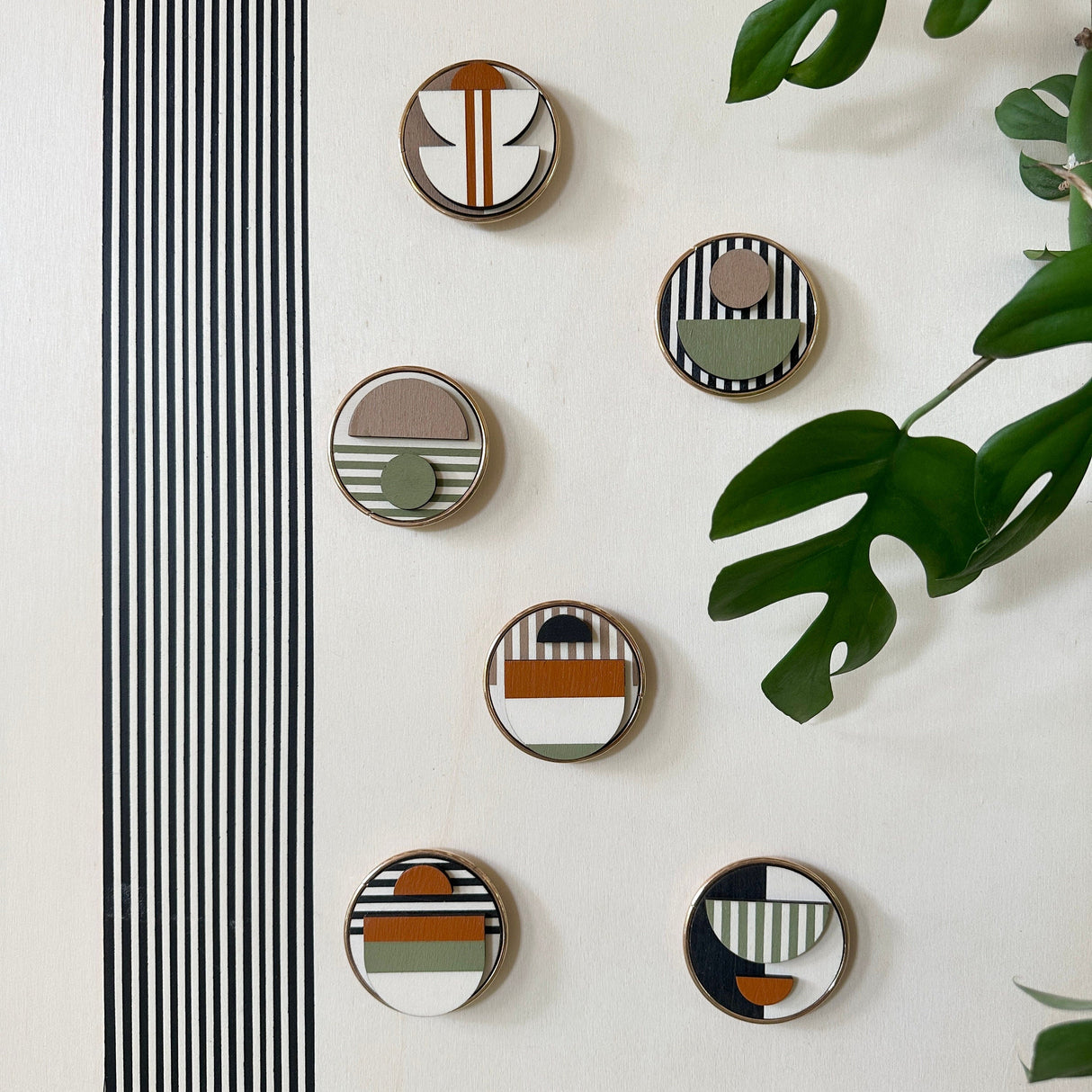 Modern Geometric Fridge Magnet - Set of 6