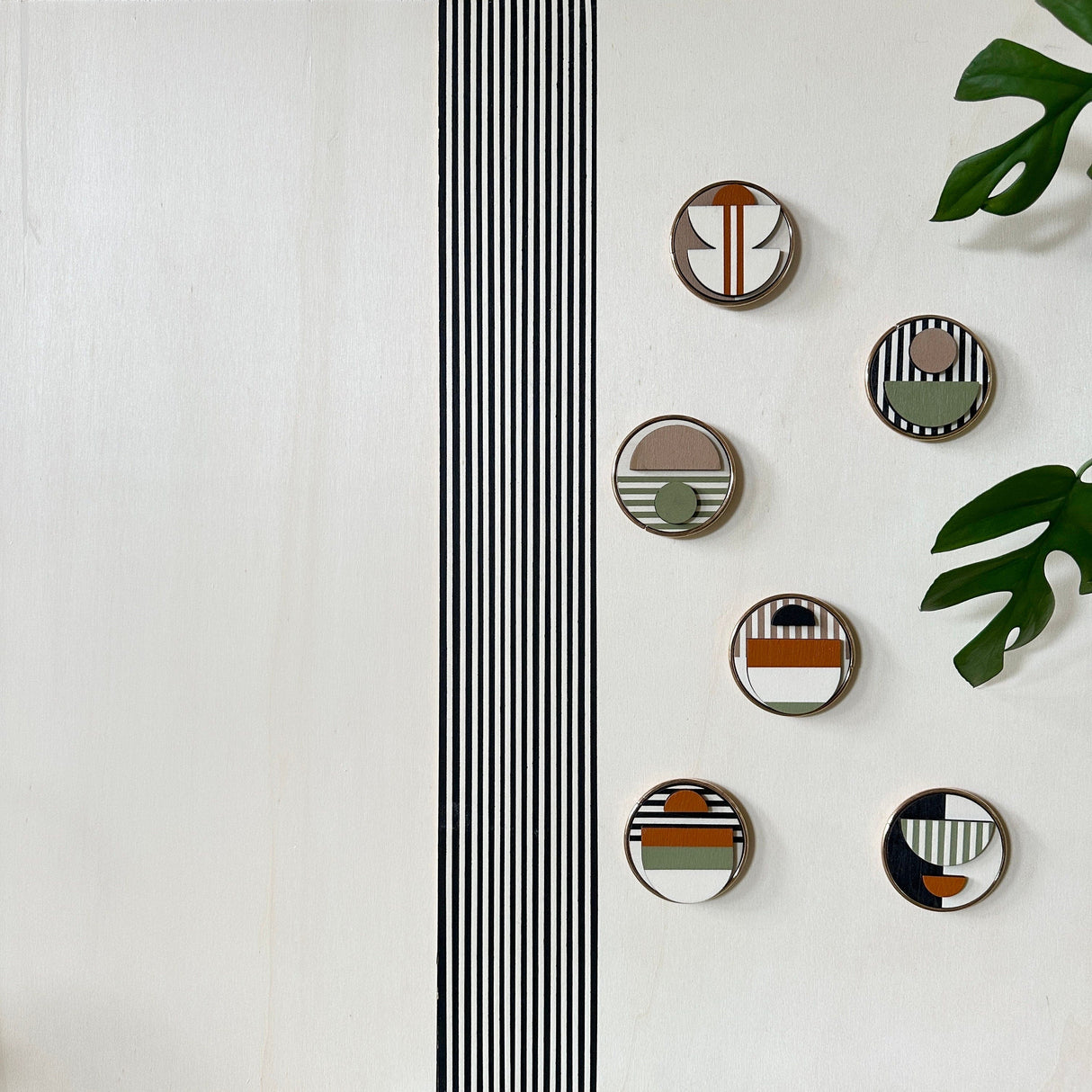Modern Geometric Fridge Magnet - Set of 6