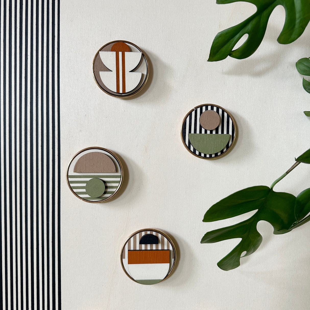 Modern Geometric Fridge Magnet - Set of 6