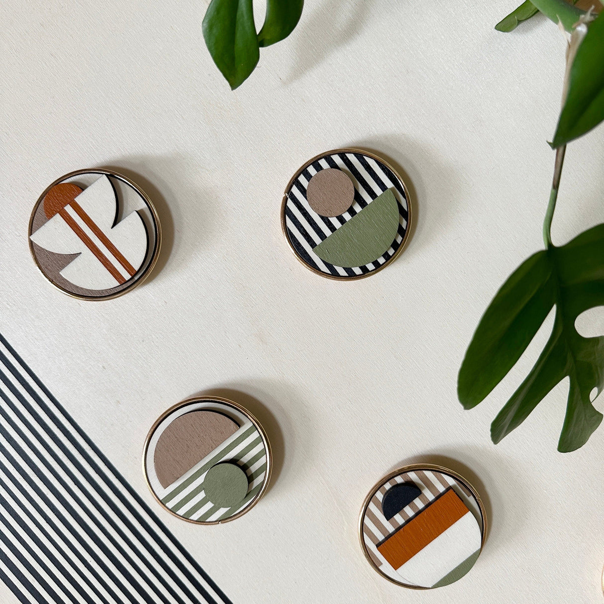 Modern Geometric Fridge Magnet - Set of 6