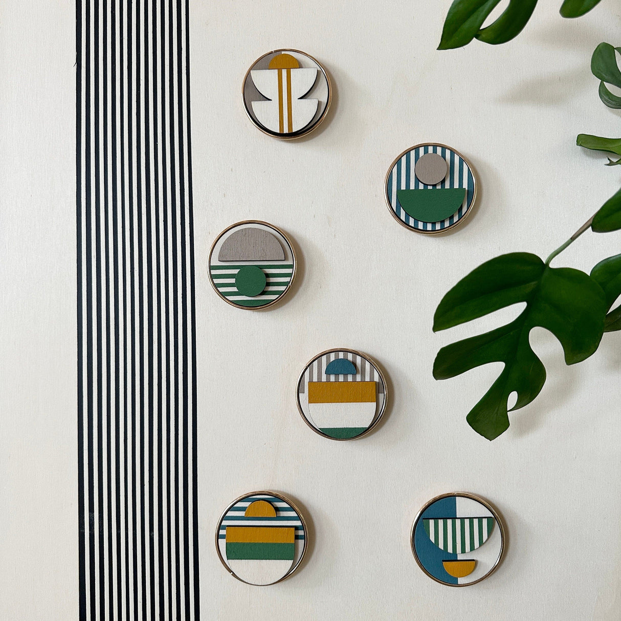 Modern Geometric Fridge Magnet - Set of 6