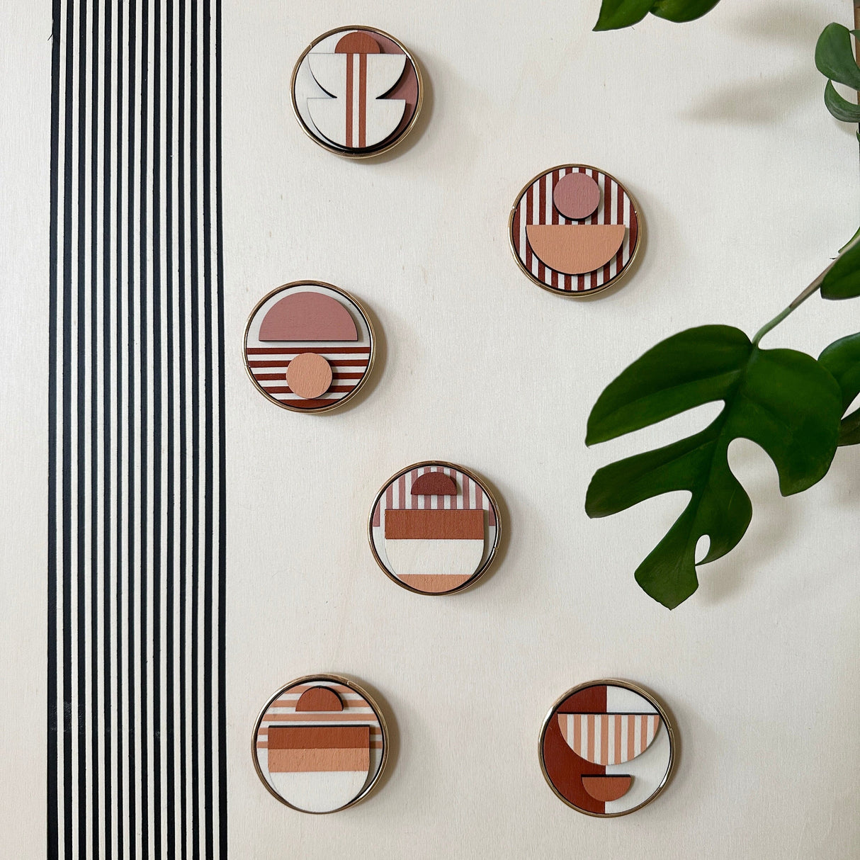 Modern Geometric Fridge Magnets - Set of 6