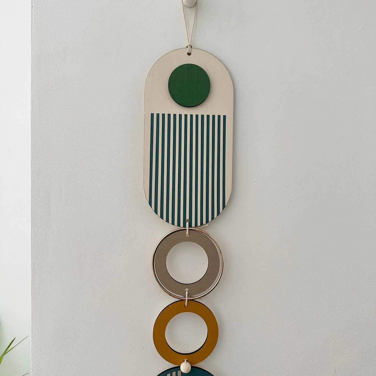 Teal Geometric Wall Art | Slim Wall Hanging Decor