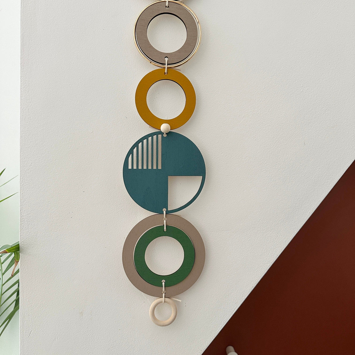Teal Geometric Wall Art | Slim Wall Hanging Decor