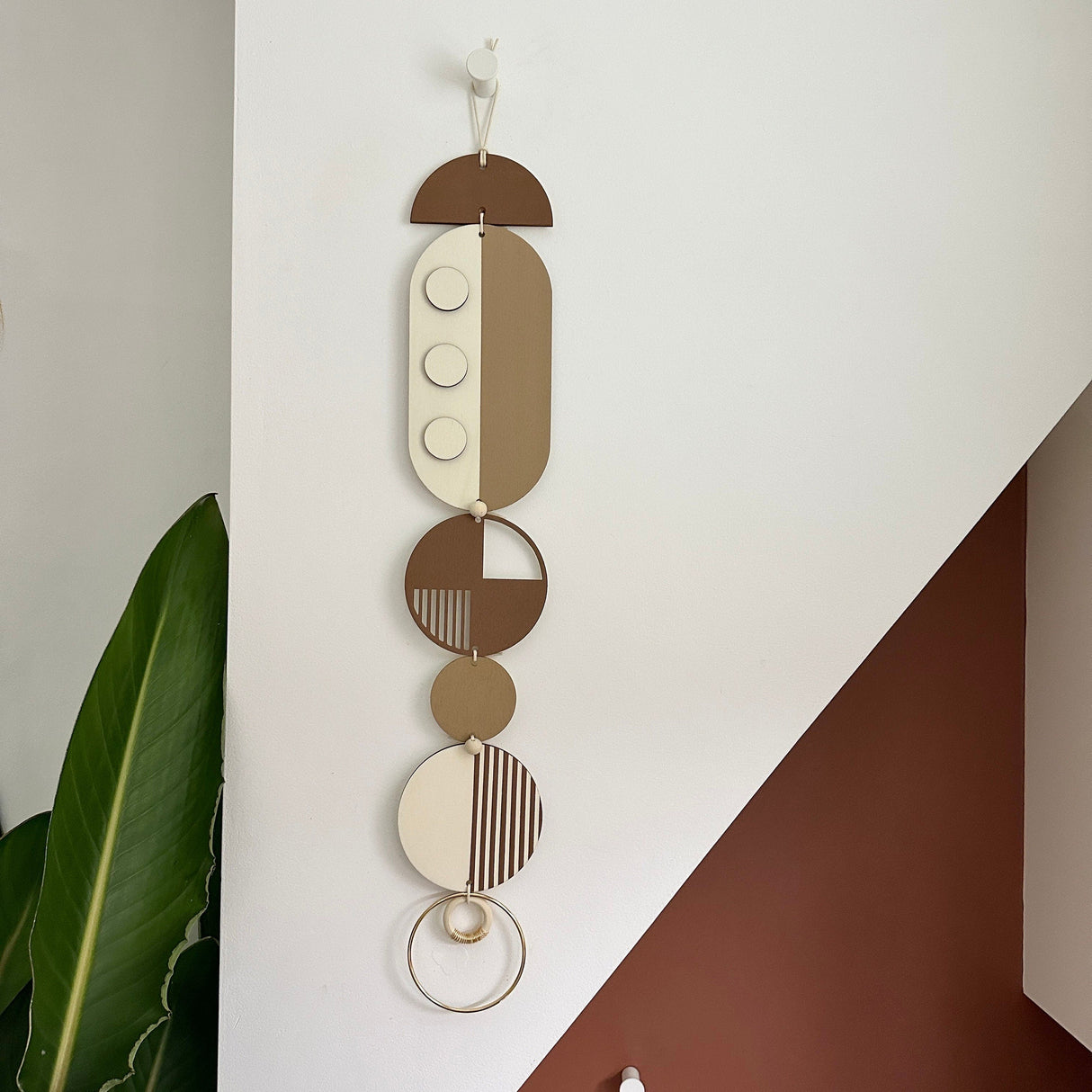 Brown Geometric Wall Art | Minimal Centrepiece Decor