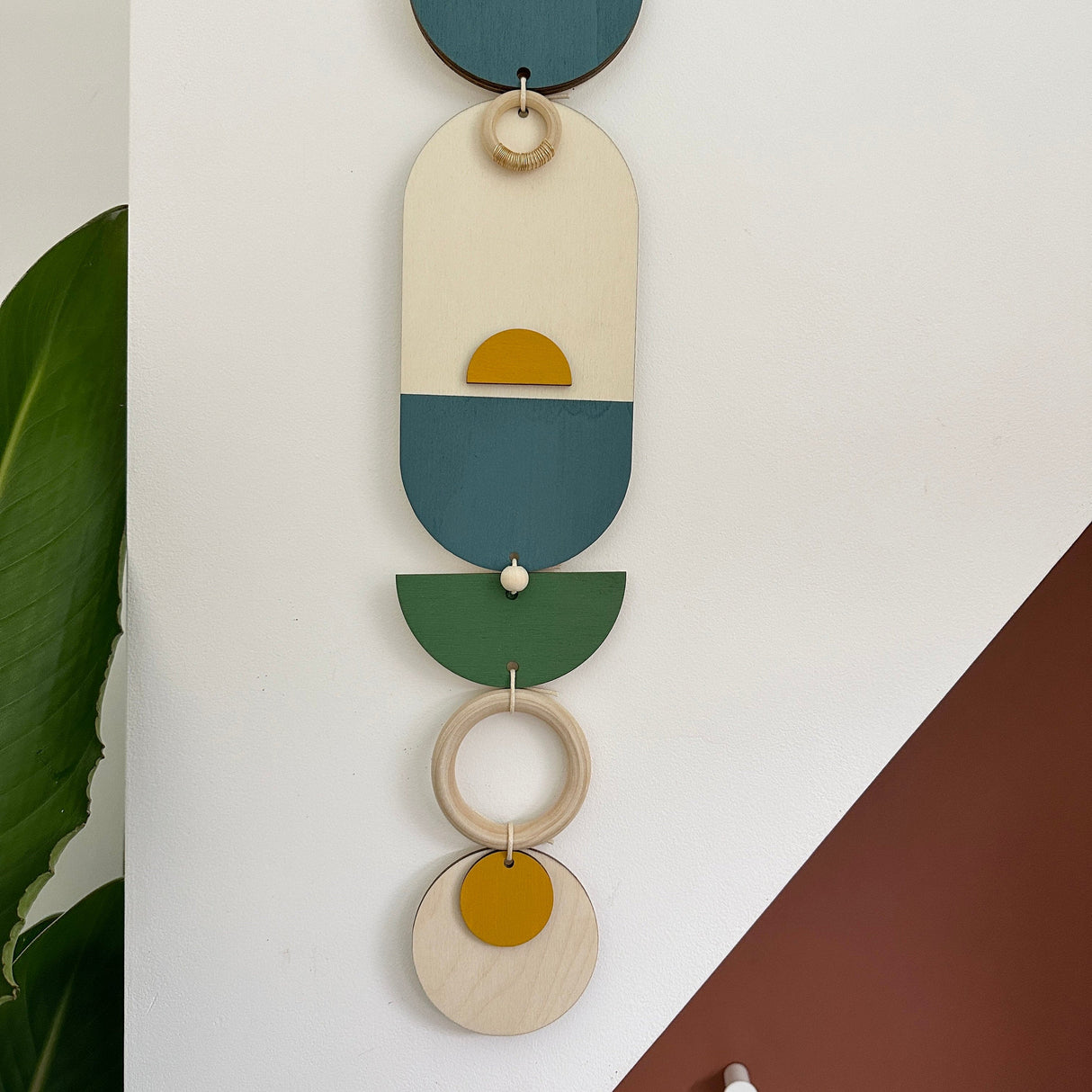 Modern Geometric Wood Wall Art | Slim Centrepiece Decor