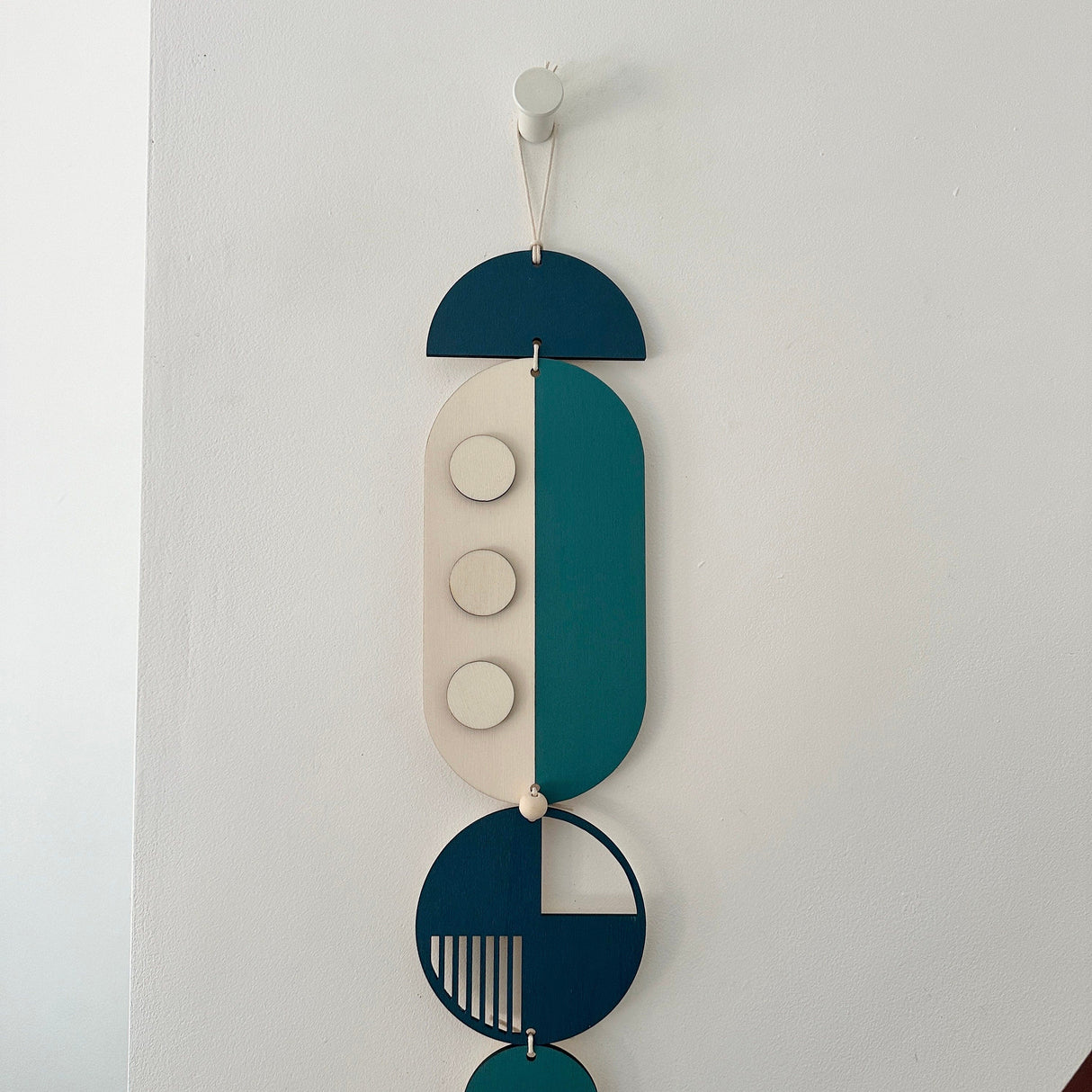 Blue Modern Wall Art - Geometric Wood Artwork