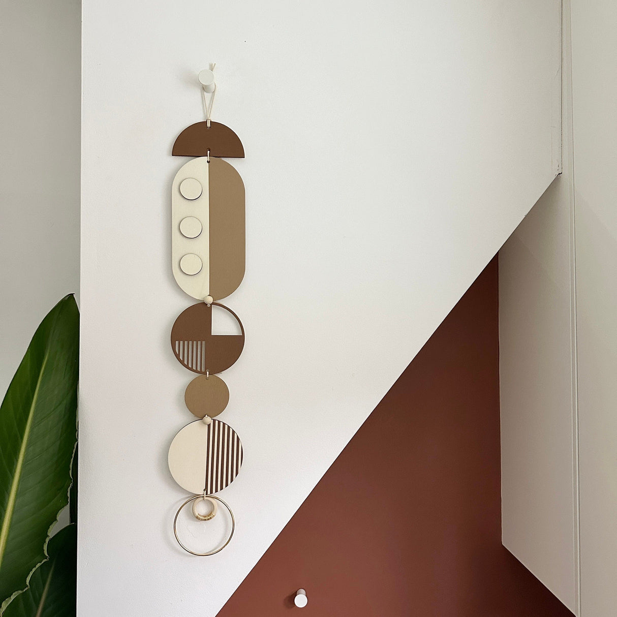 Brown Geometric Wall Art | Minimal Centrepiece Decor