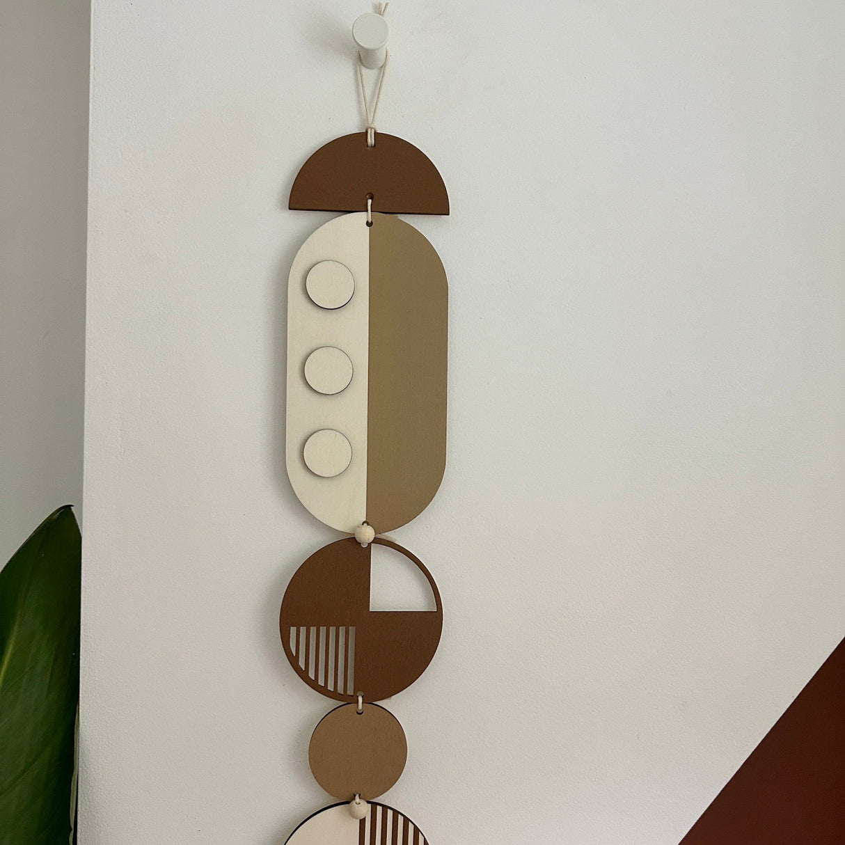 Brown Geometric Wall Art | Minimal Centrepiece Decor