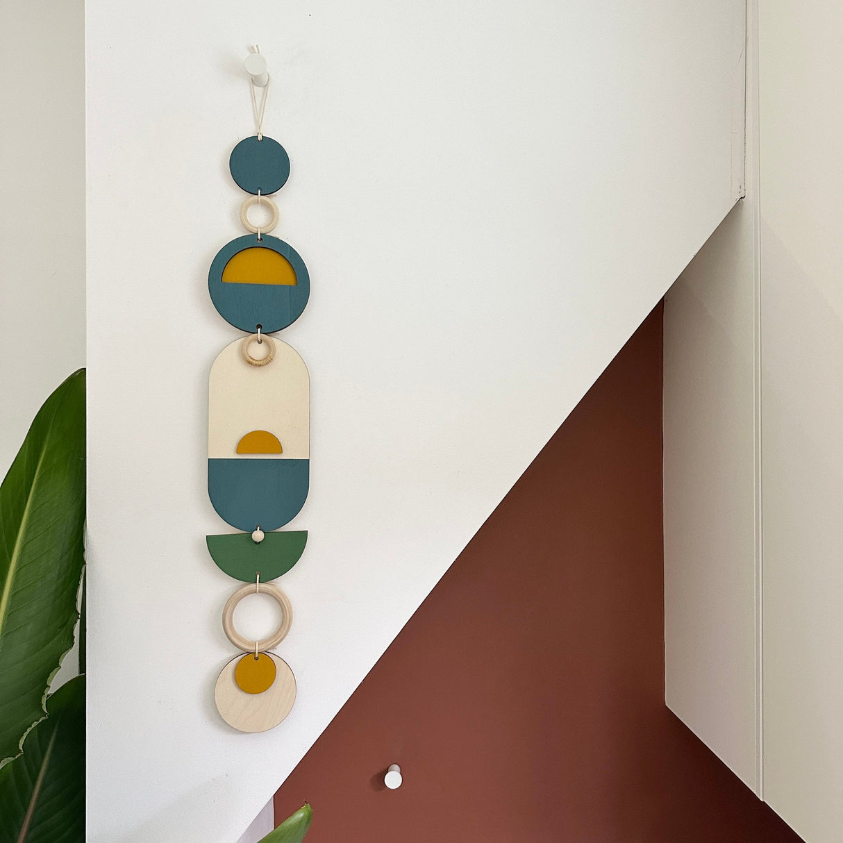 Modern Geometric Wood Wall Art | Slim Centrepiece Decor