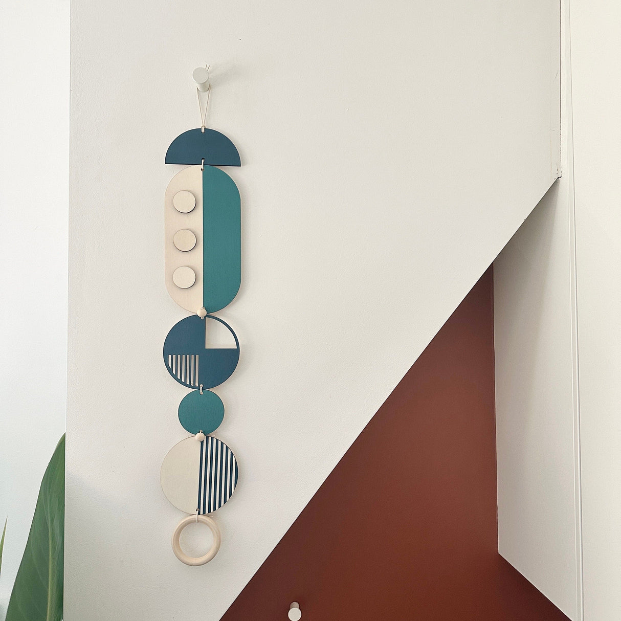 Blue Modern Wall Art - Geometric Wood Artwork