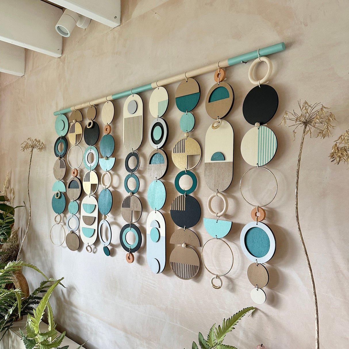 Beachy Modern Geometric Wood Wall Art