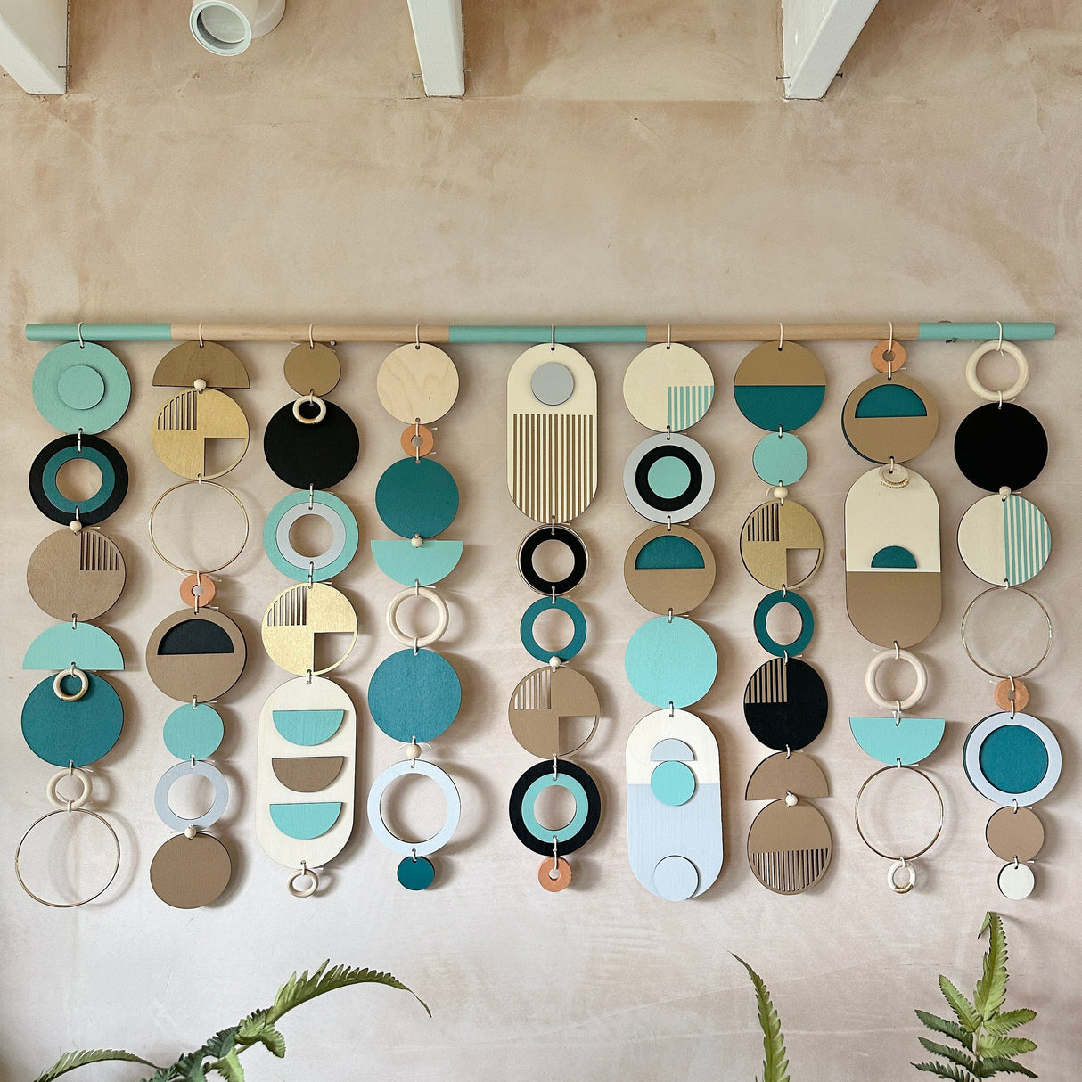 Beachy Modern Geometric Wood Wall Art