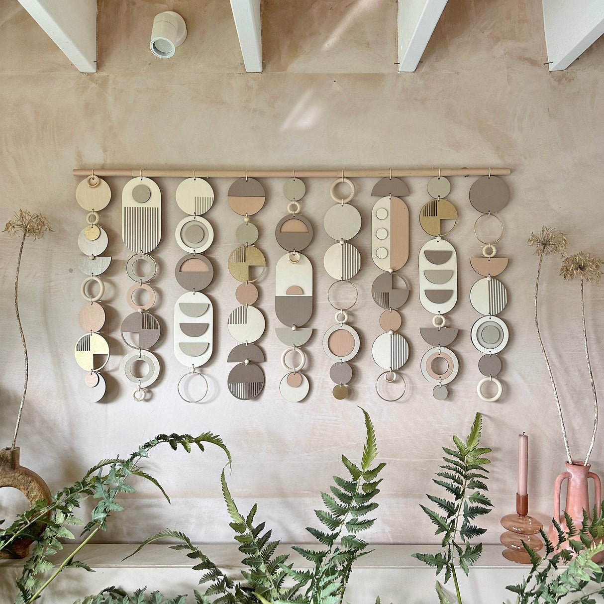 Beachy Modern Geometric Wood Wall Art