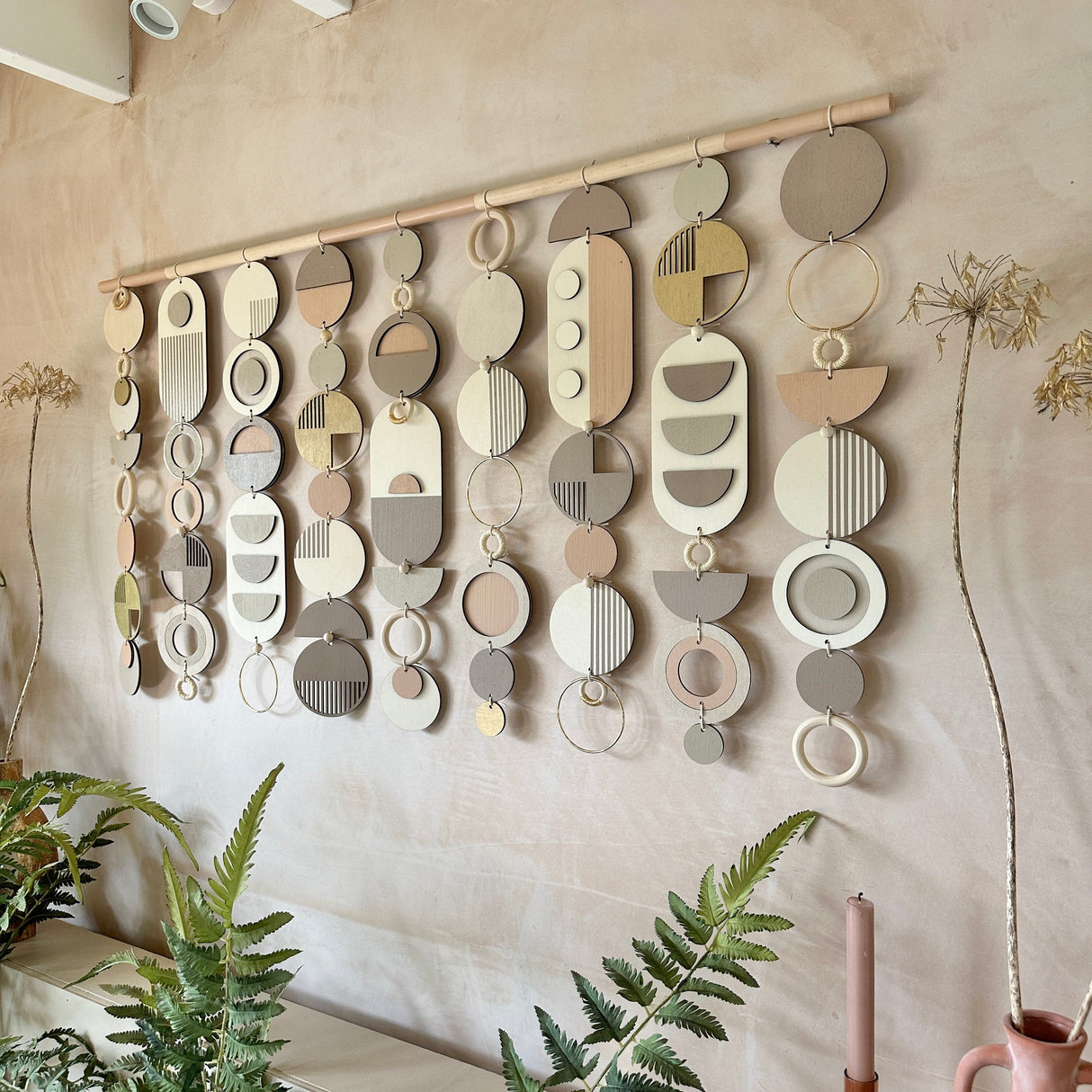 Beachy Modern Geometric Wood Wall Art