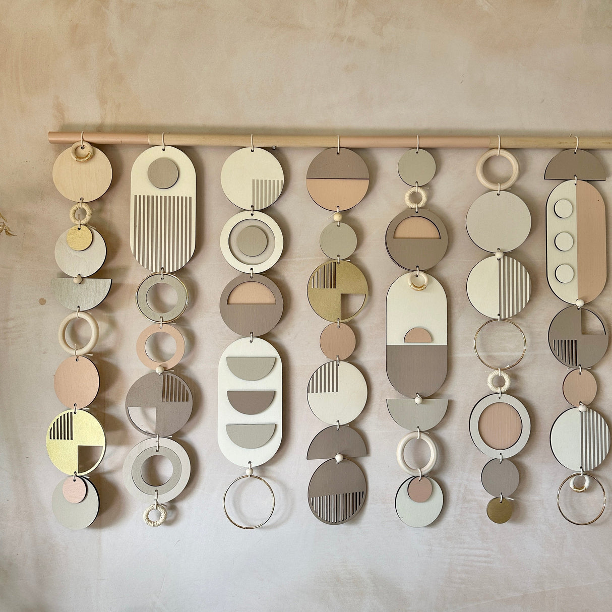 Beachy Modern Geometric Wood Wall Art