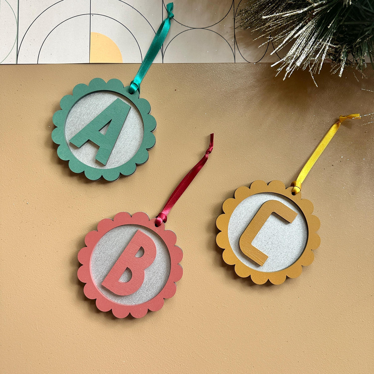 Personalised Scalloped Christmas Ornament – Decoration Gift