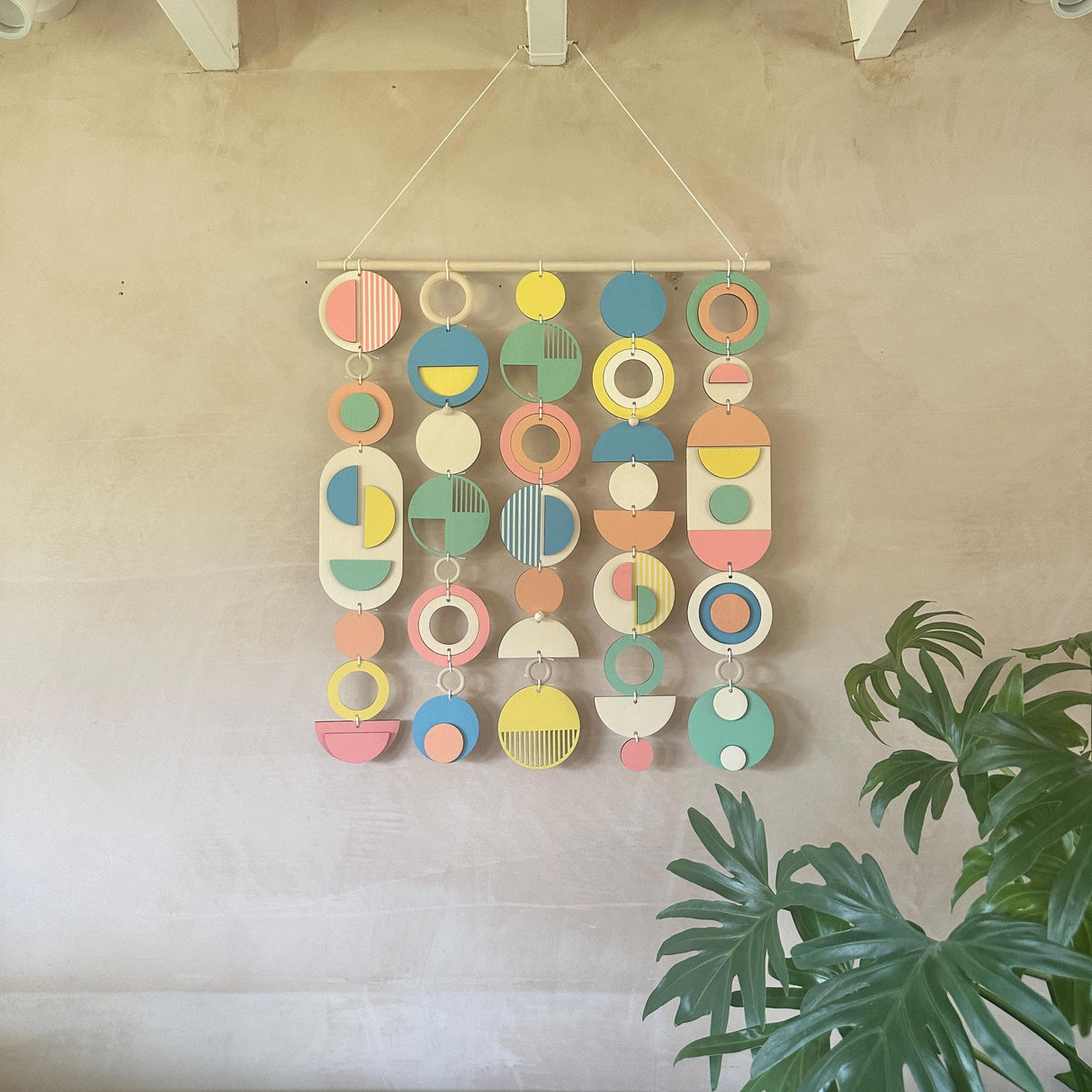 Living Room Wall Decor/Sculpture - Colourful Geometric Decor