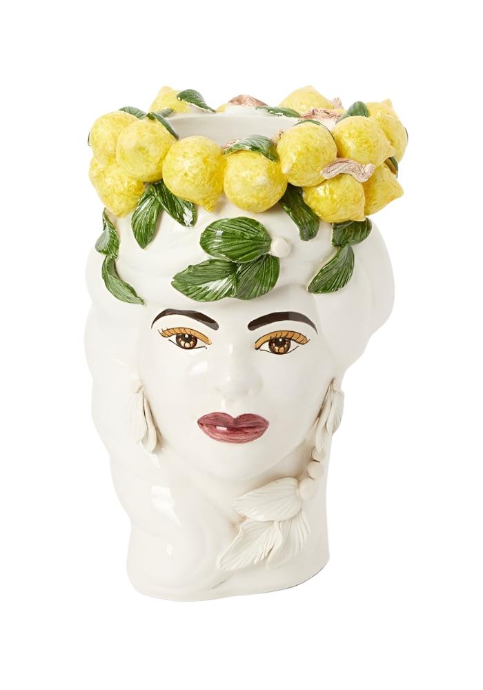 Casa by Josephine Jenno Italian Woman Lemons Vase Moro Head