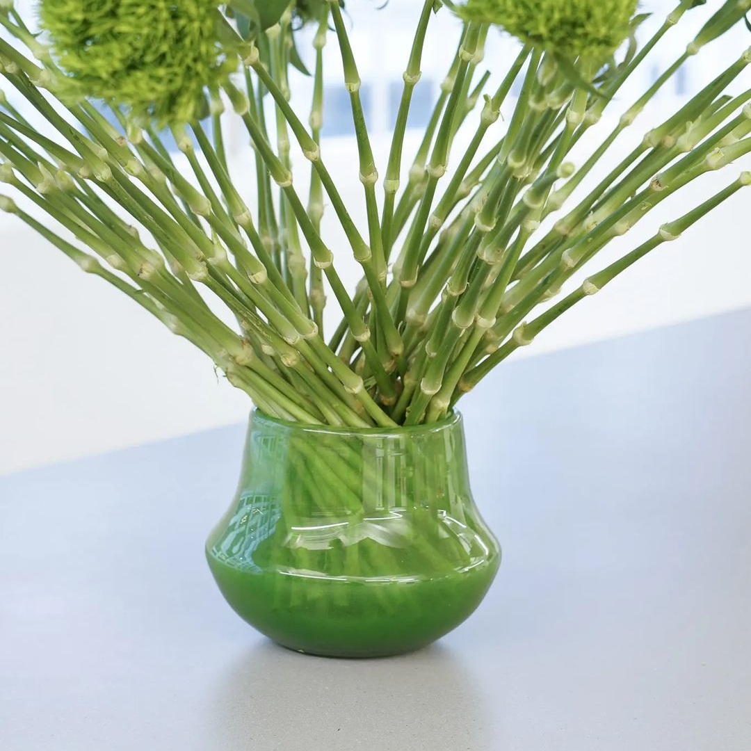 Lowlands Design Marco Jungle Green Glass Orchid Pot