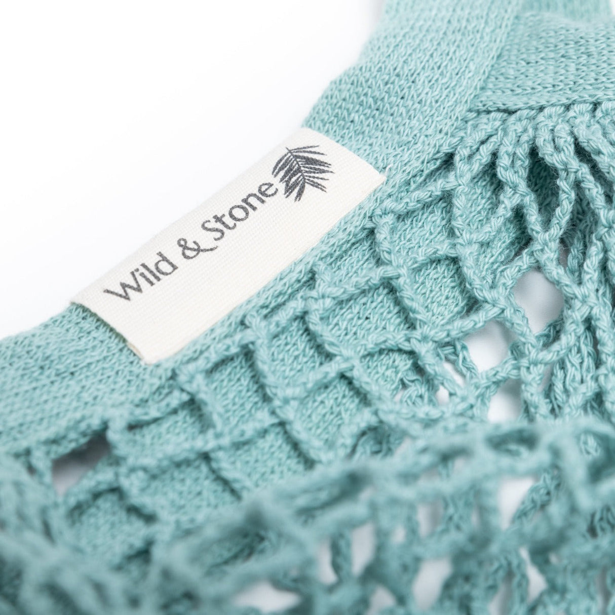 Wild & Stone Organic Cotton Blue Crochet Tote Bag