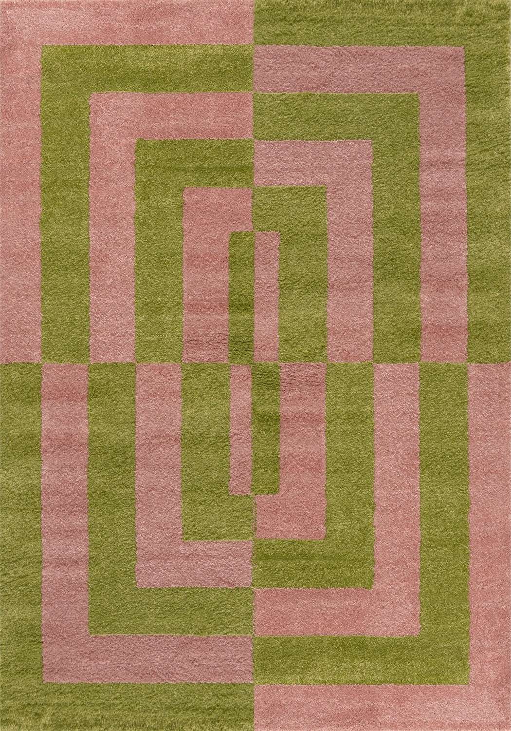 The Rugs Joli Geometric Green & Pink Rug