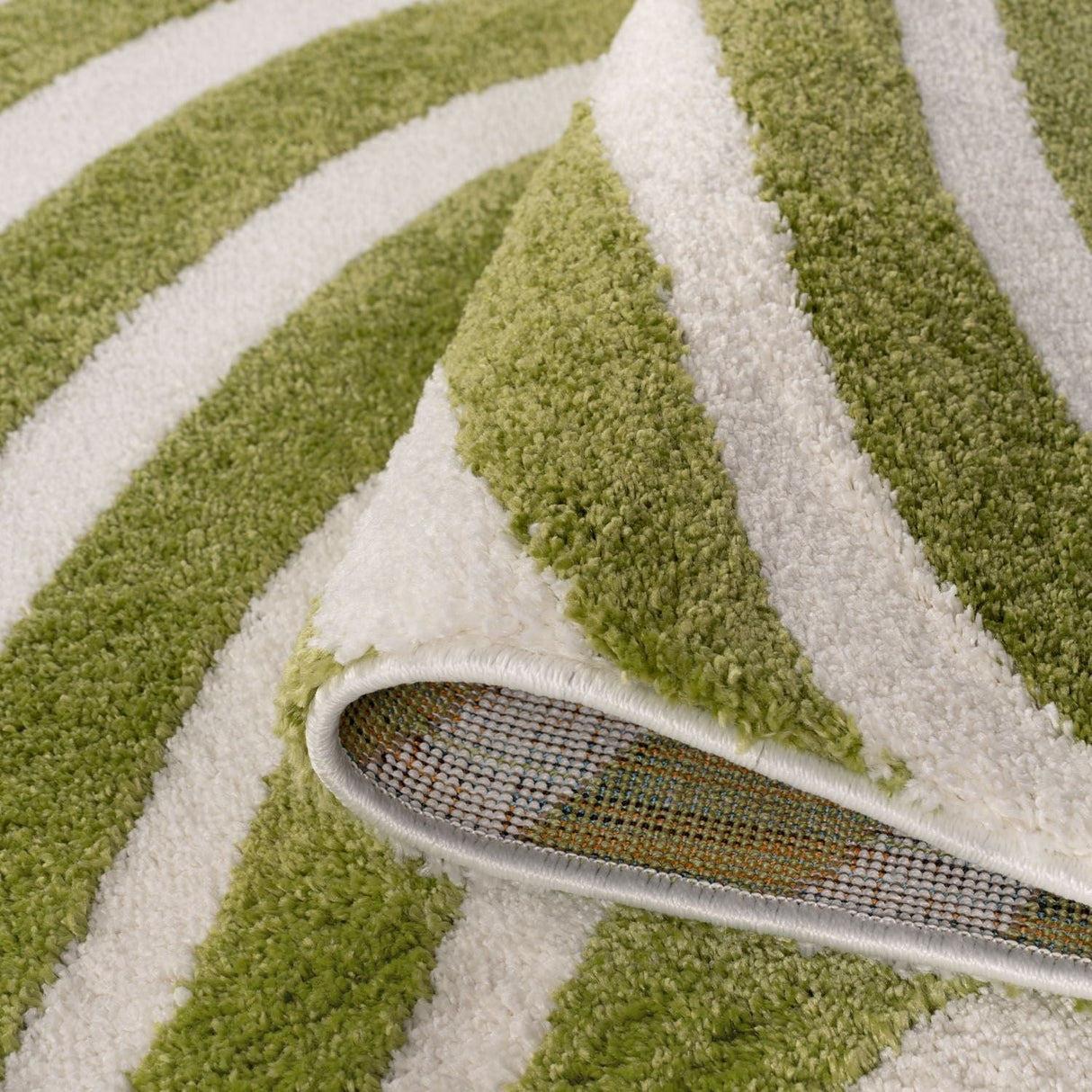 The Rugs Joli Striped Green White Rug