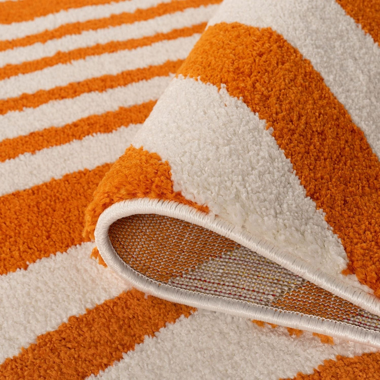 The Rugs Joli Striped Orange White Rug