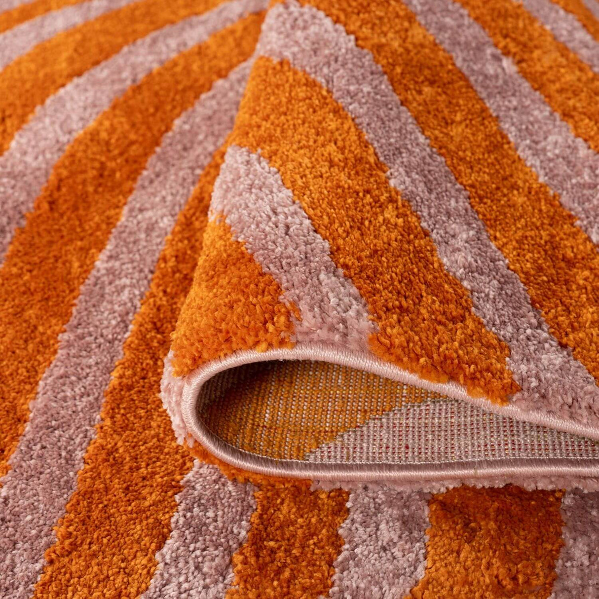 The Rugs Joli Striped Orange Pink Rug