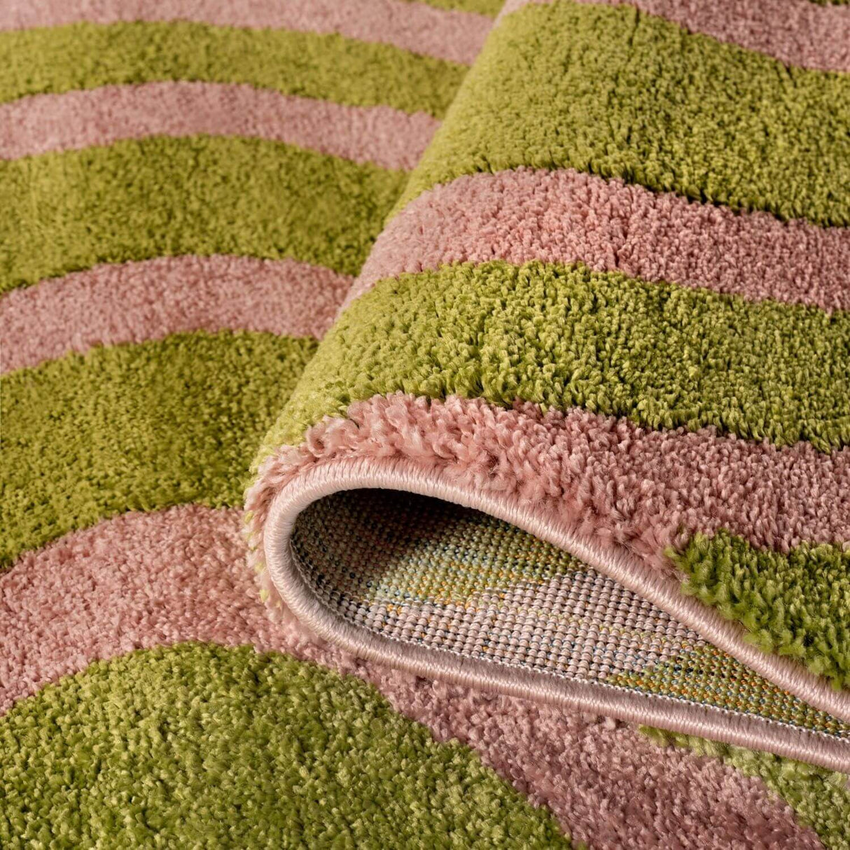 The Rugs Joli Striped Green Pink Rug