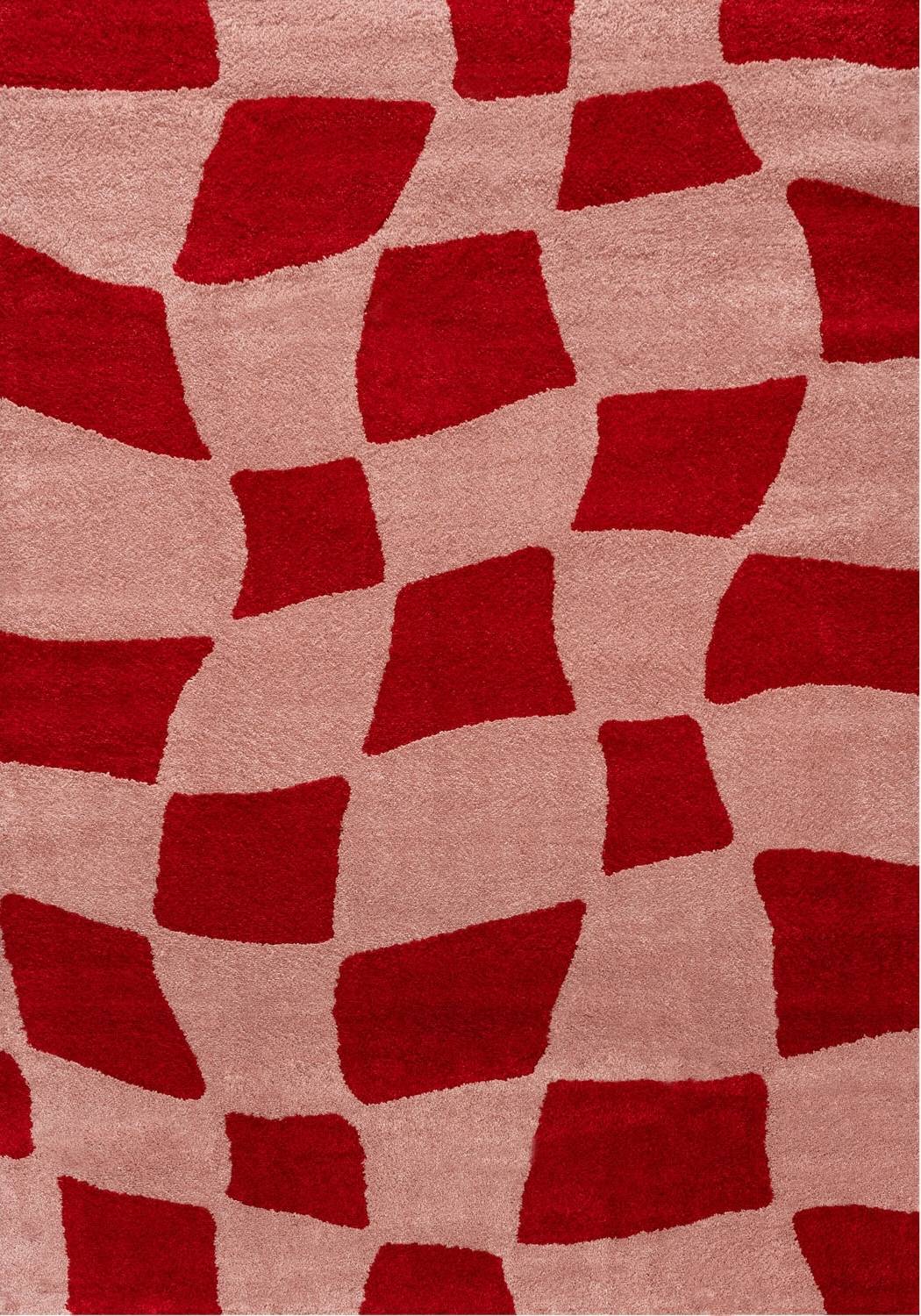 The Rugs Joli Checkered Red Pink Rug