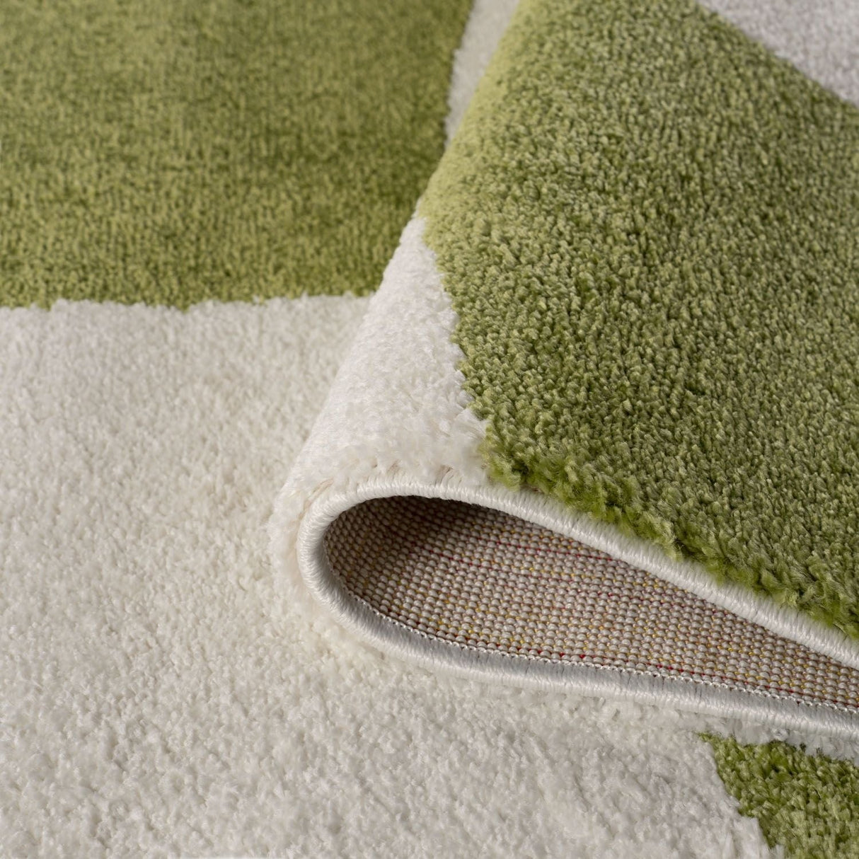 The Rugs Joli Checkered Green White Rug