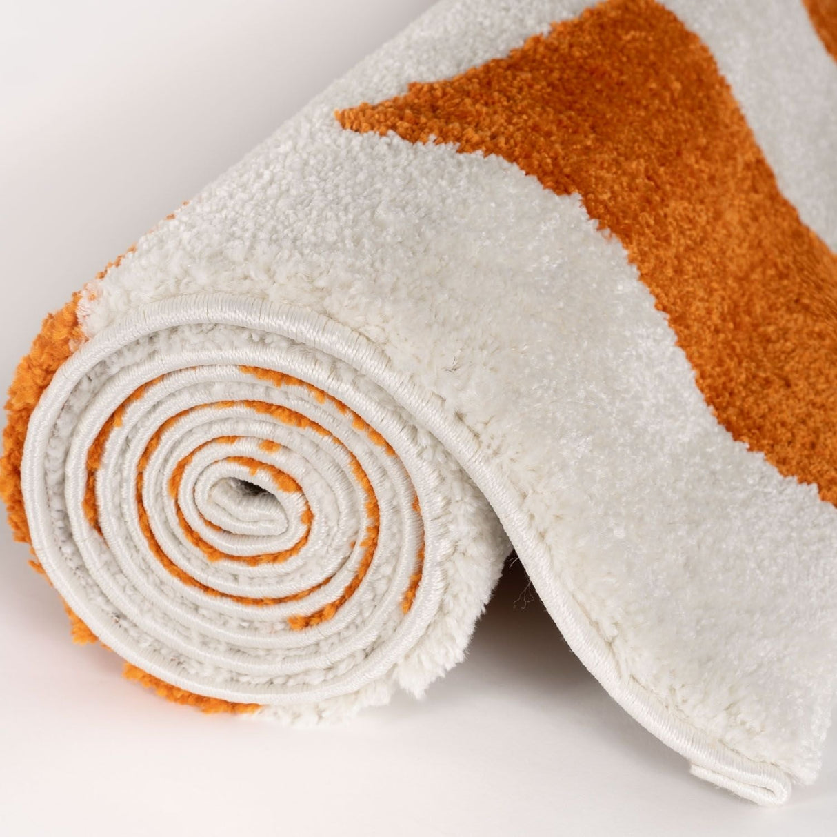 The Rugs Joli Checkered Orange White Rug