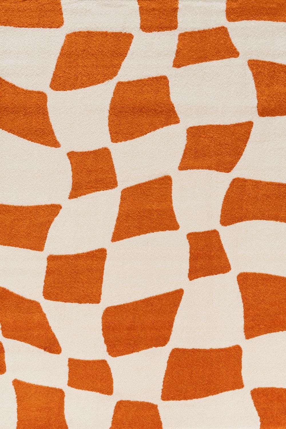 The Rugs Joli Checkered Orange White Rug