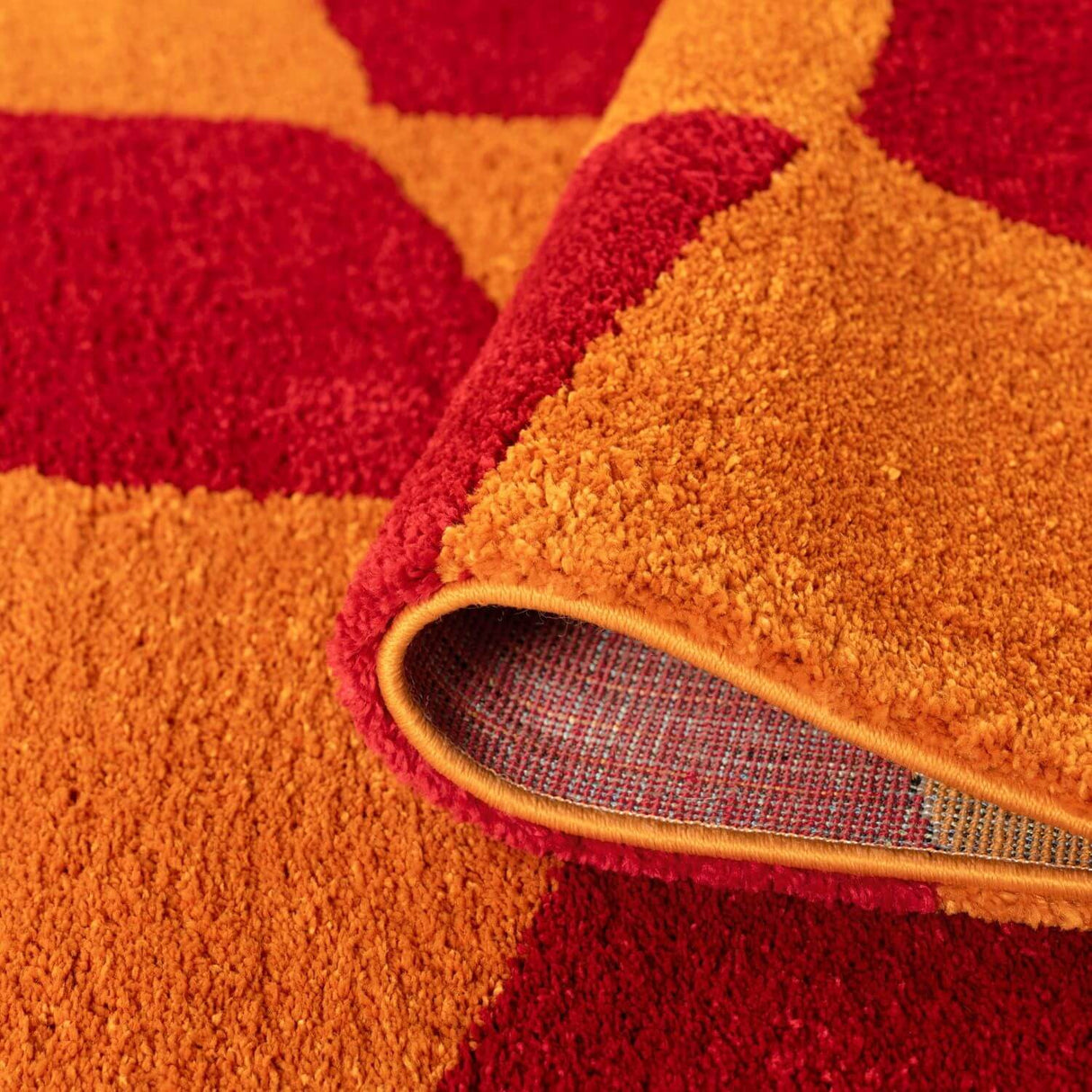 The Rugs Joli Checkered Red Orange Rug