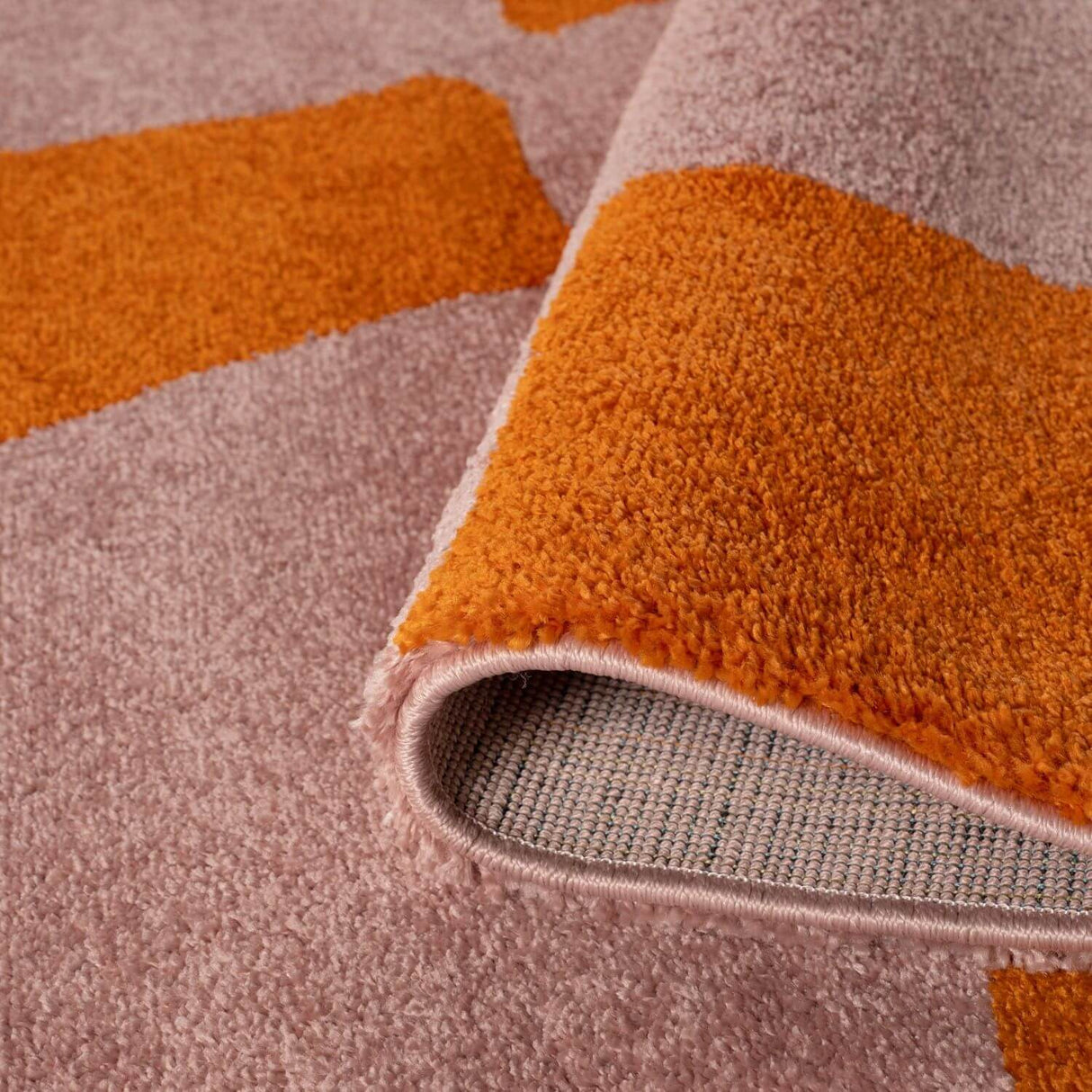 The Rugs Joli Checkered Orange Pink Rug
