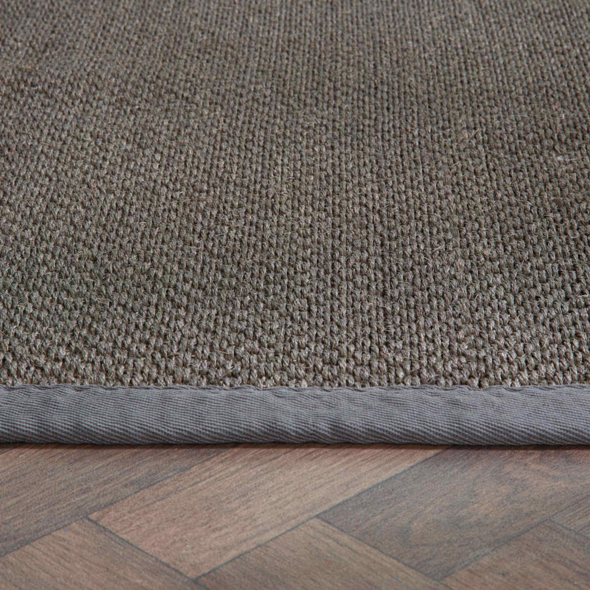 The Rugs Bordered Dark Grey Non-Slip Sisal Rug