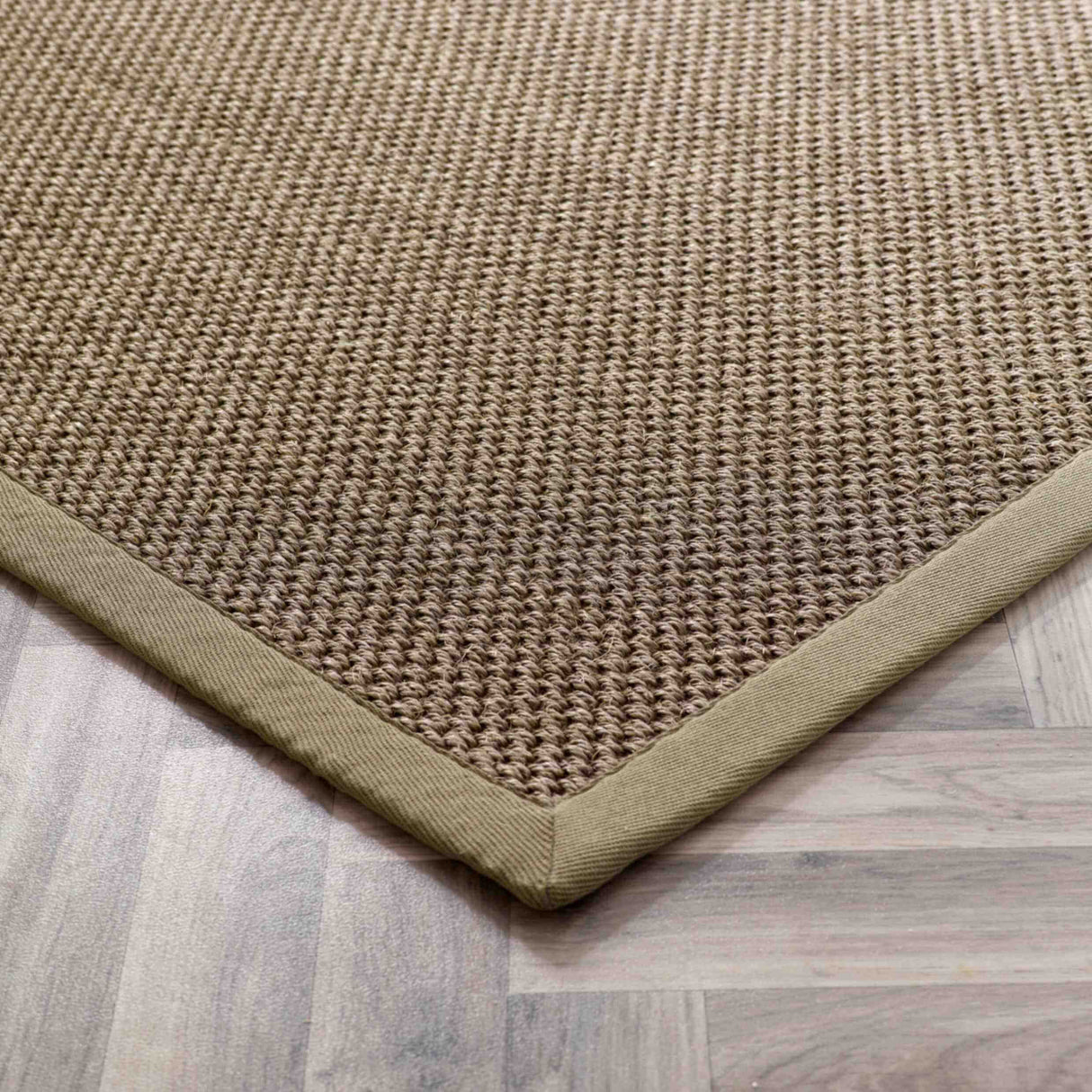 Bordered Sage Green Non-Slip Sisal Rug by The Rugs