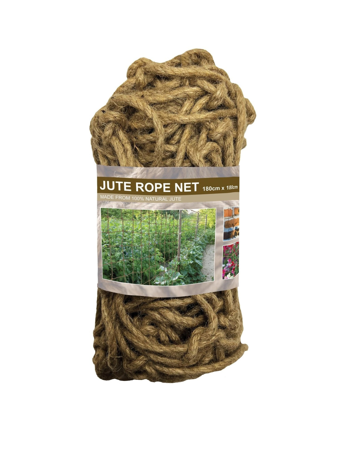 AllotMate Essentials Jute Rope Net 180cm x 180cm for Climbing Plants