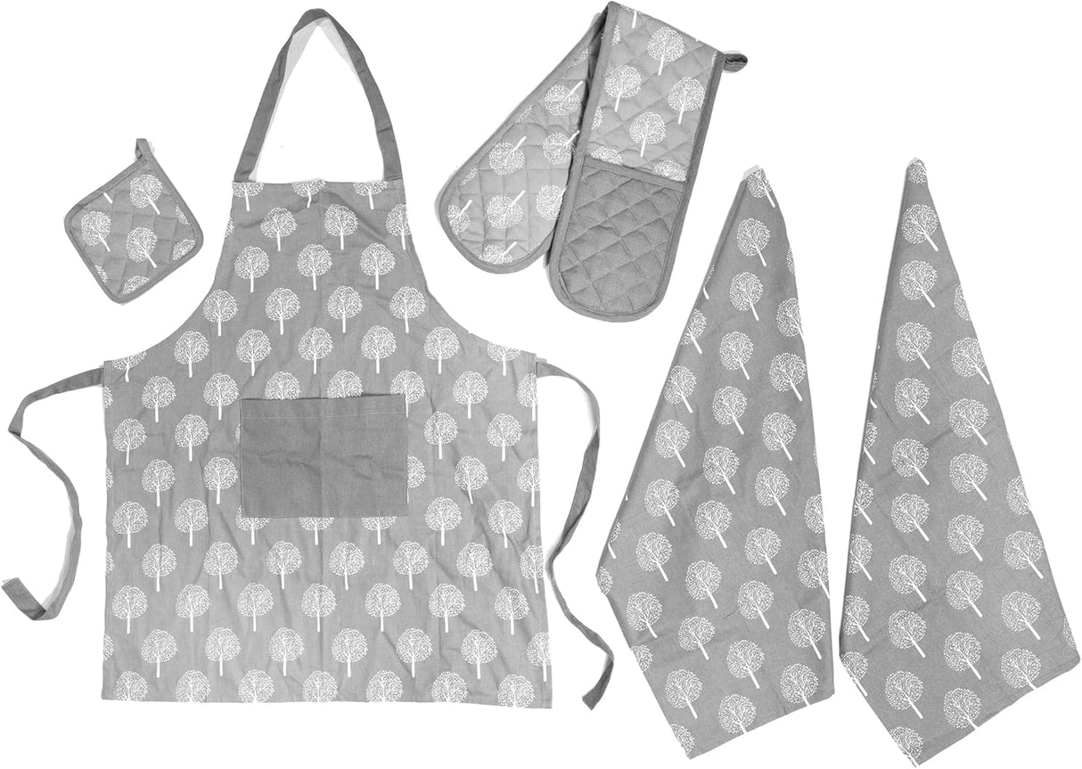 5 Pack Kitchen Sets Apron + Oven Gloves + Towel Set + Pot Holder by OLIVIA ROCCO