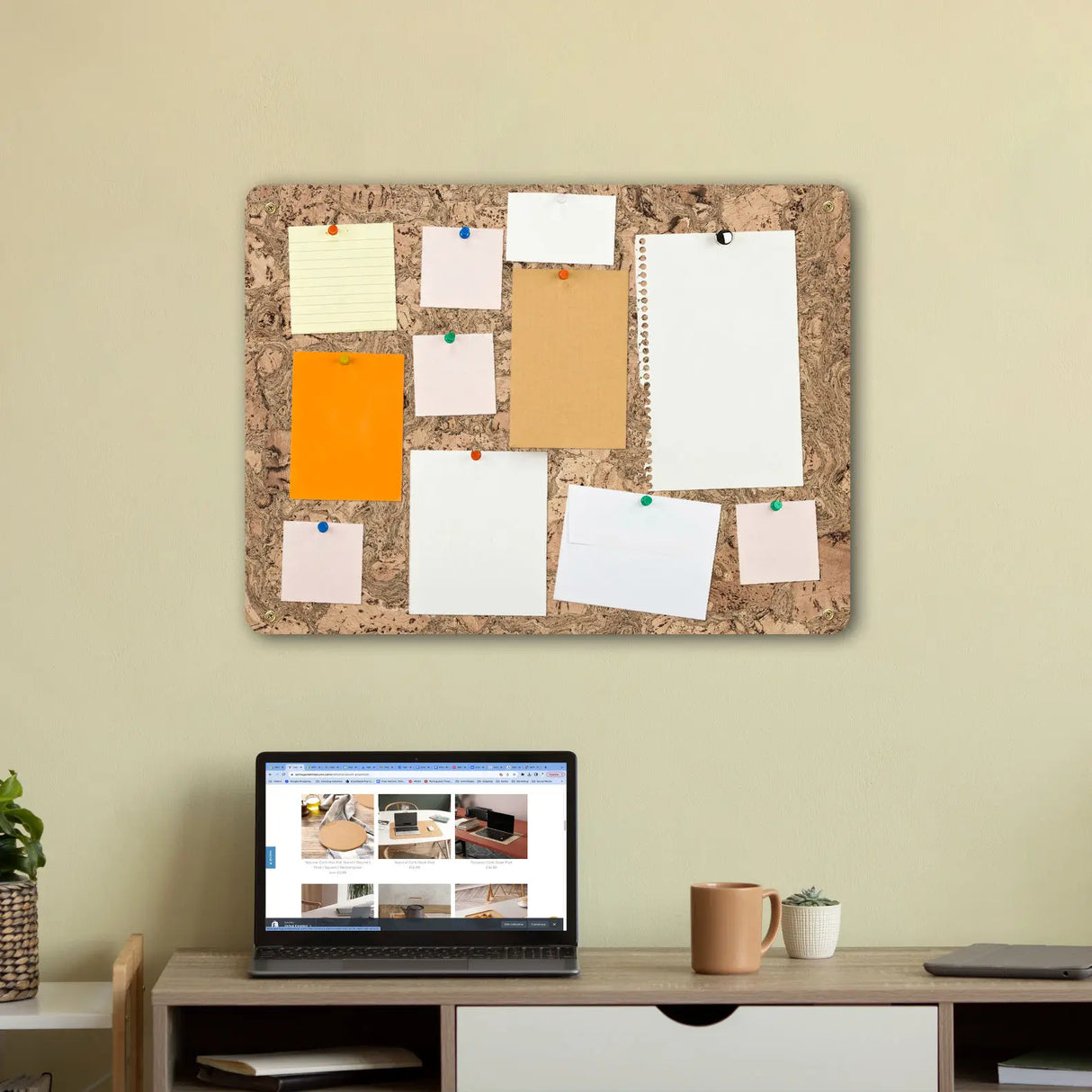 Portuguese Treasures Large Black Twist Cork Memo Board - 600 x 450mm
