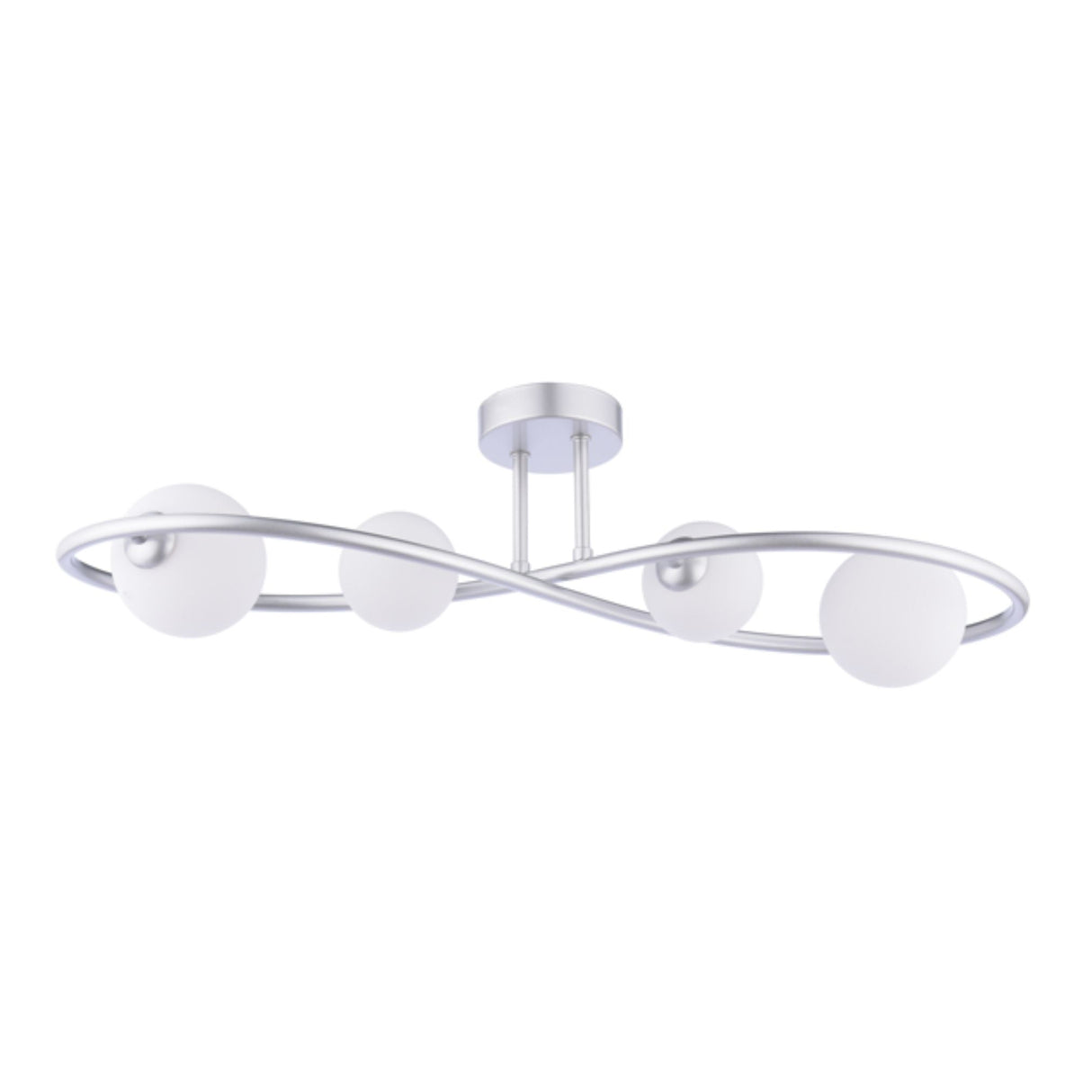 Pagazzi Lena 4 Light Matte Silver Semi Flush Ceiling Light