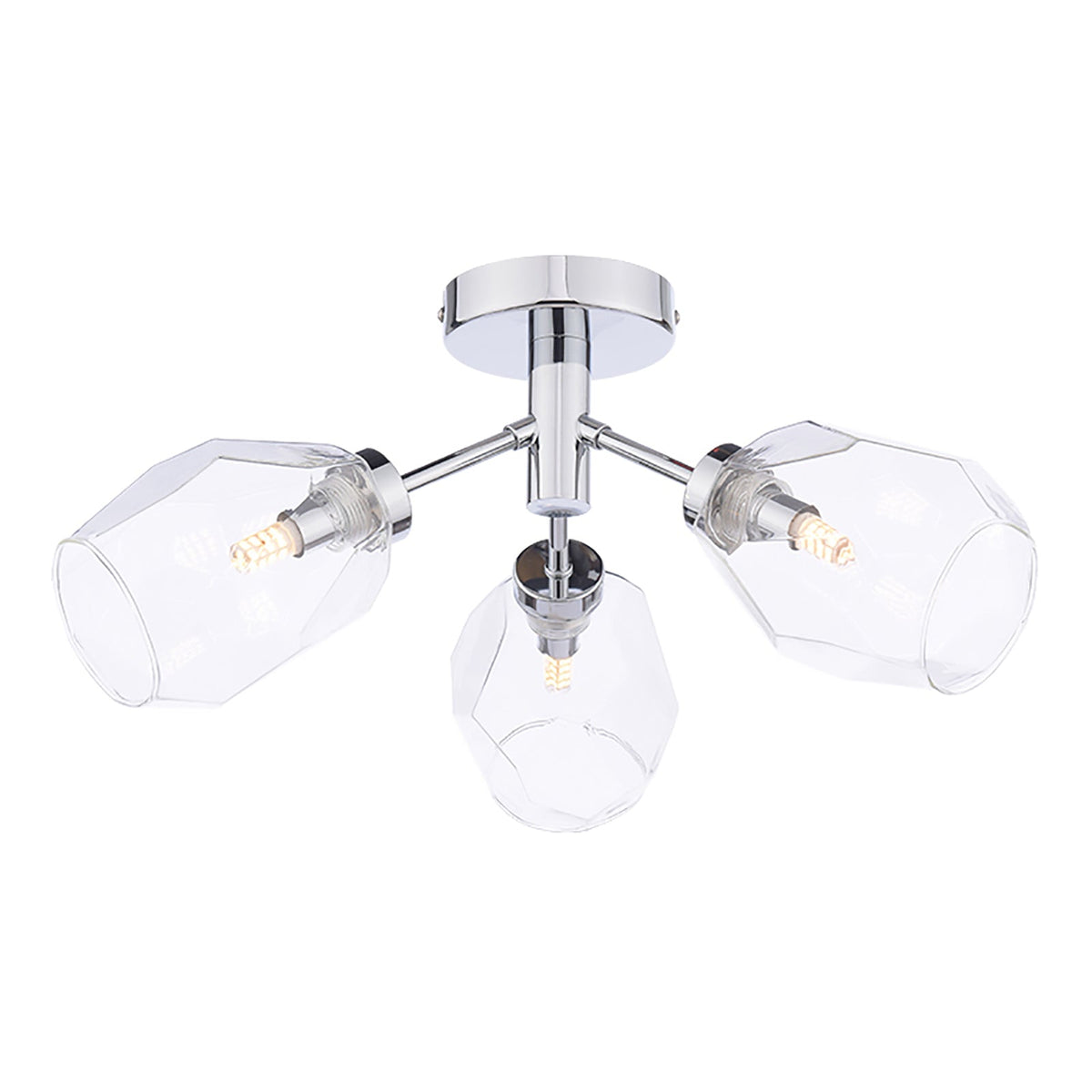 Pagazzi Leonie 3-Light Polished Chrome Semi-Flush Ceiling Light